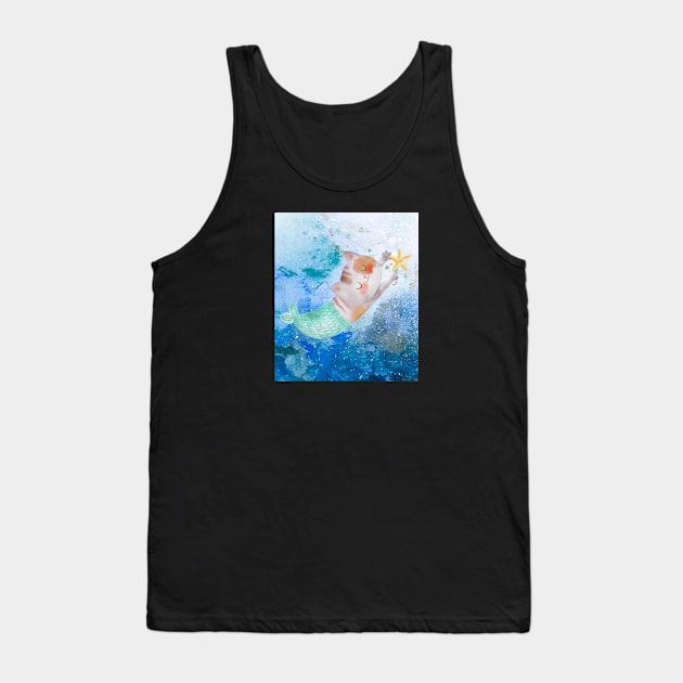 Watercolor cute mermaid purrmaid Tank Top by Mission Bear
